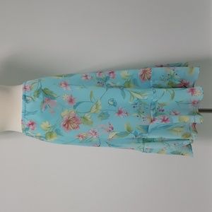 Vintage Floral‎ Midi Skirt With Butterflies Fairycore Y2K White Lotus Siz…